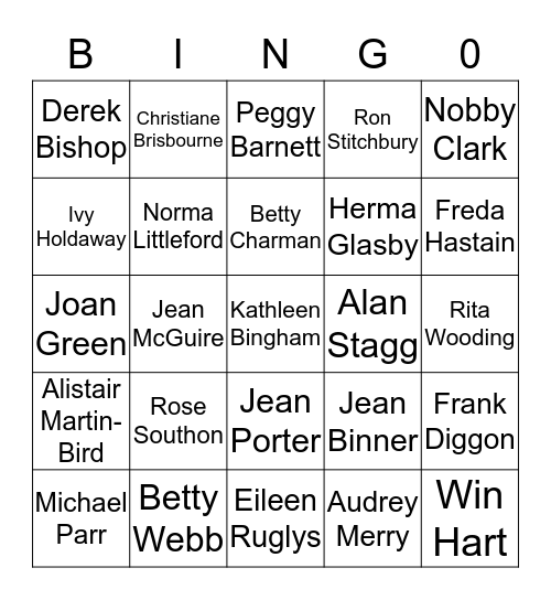 SKYLARK RESIDENTS BINGO Card