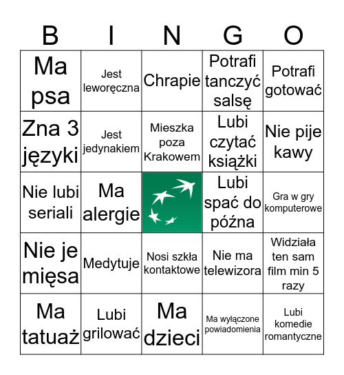 BNP Paribas Bingo Card
