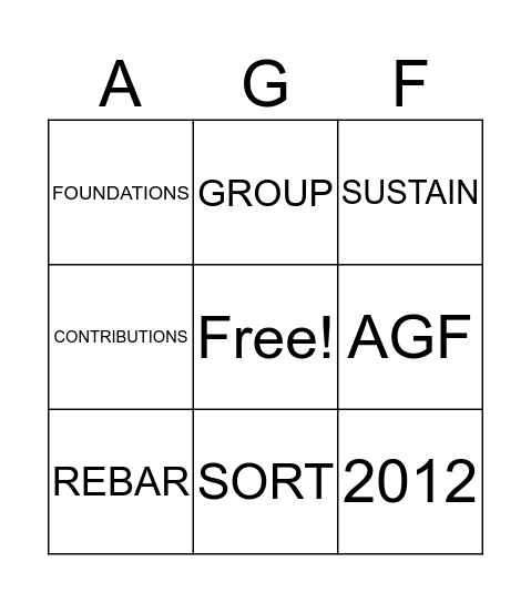 AGF BINGO Card