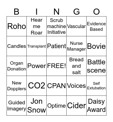 GAME OF ZONES Bingo Card