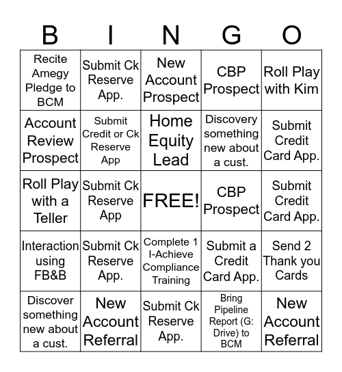 Teller Bingo Card