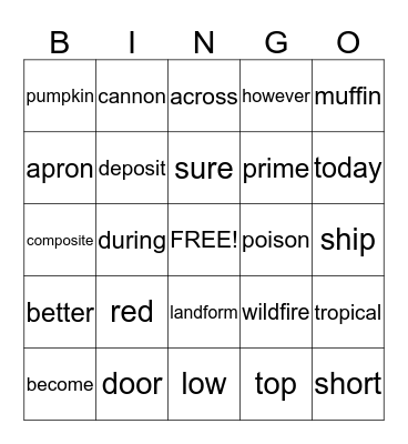 4TH GRADE Bingo Card