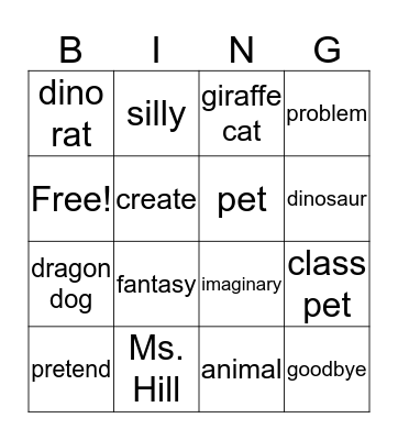 A Very Silly Bingo! Bingo Card