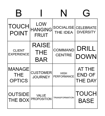 BULLSHIT BINGO Card