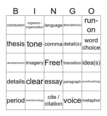 Portfolio BINGO Card