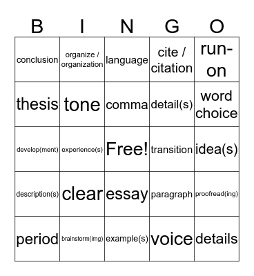 Portfolio BINGO Card