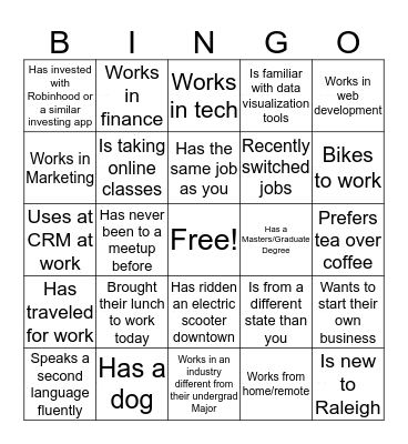 Somene who... Bingo Card