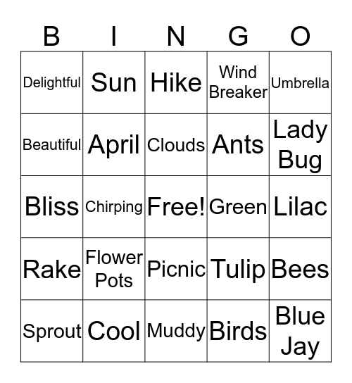 Spring Bingo Card