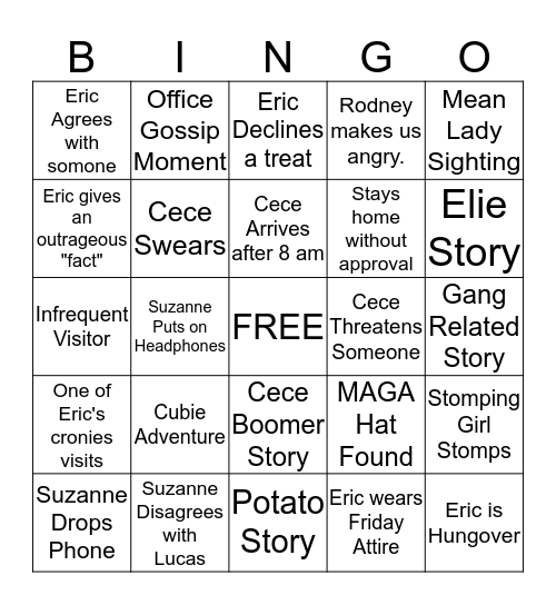 CECESOEXTRA CUBIE BINGO Card