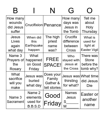 Easter Bingo 3 Bingo Card