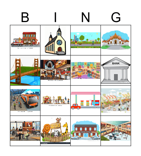 Places in Town Bingo Card