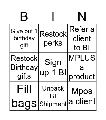 BI BINGO (OPS) Bingo Card