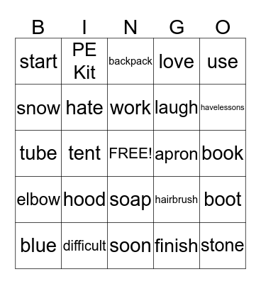 Friends & Family 3: Review 5 Bingo Card
