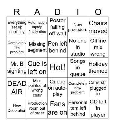 KVCM Bingo Card