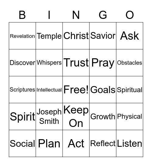 Face to Face Bingo Card