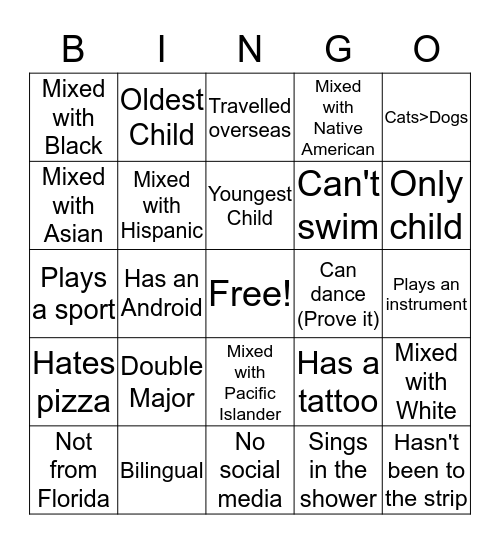 MSU Bingo Card
