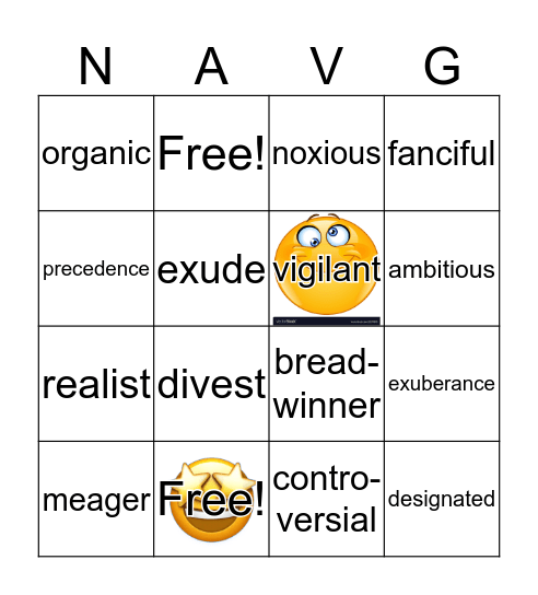 Fences Vocabuary Parts of Speech Bingo Card