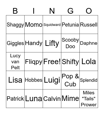 Pop Culture Bingo Card