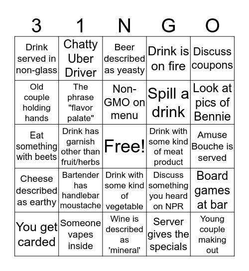 You're Old! Bingo Card