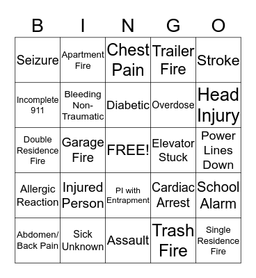 DISPATCH BINGO! Bingo Card