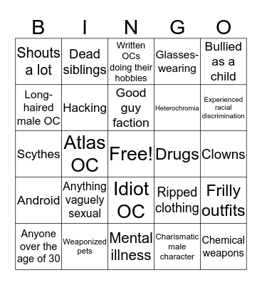 LastZephyr's Never OC Bingo Card