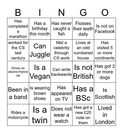 MMA 2020 Find somebody who Bingo Card