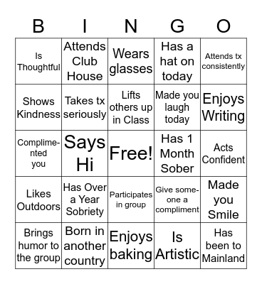 Find Someone Who.... Bingo Card