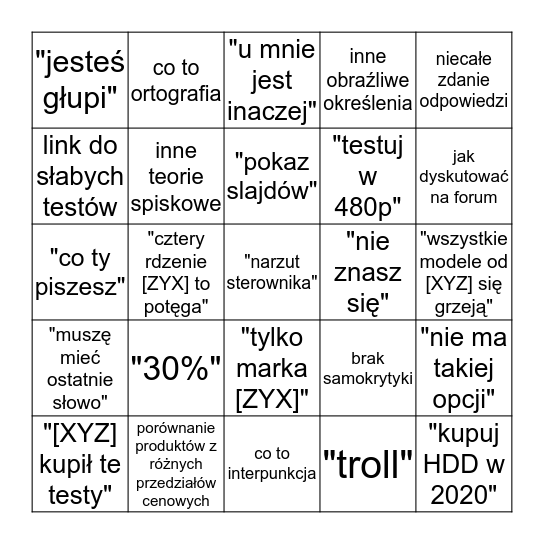Forum TechLipton - zgadnij kto? Bingo Card