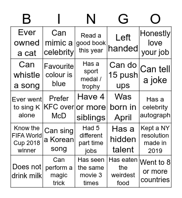 Amigo Brothers/Friendships Bingo Card