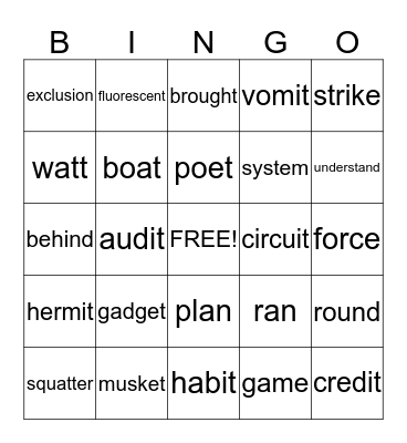 4TH GRADE Bingo Card