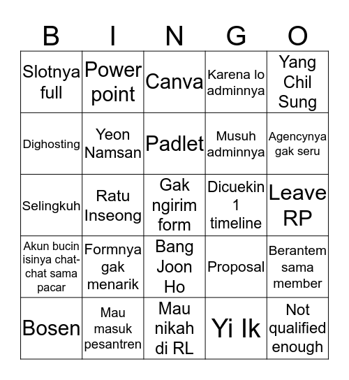 ♪(๑ᴖ◡ᴖ๑)♪ Bingo Card