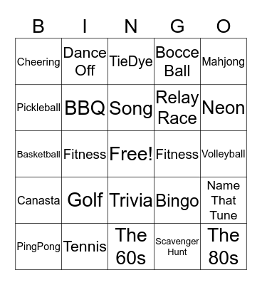 BROKEN SOUND COLOR WAR Bingo Card