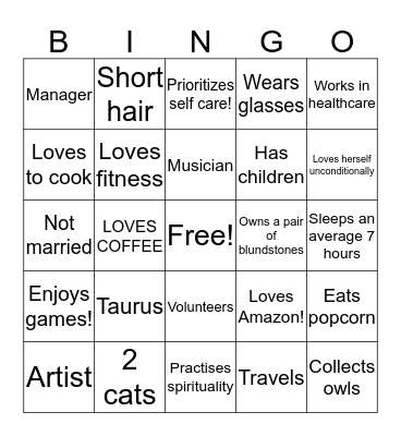 JESSIE'S BINGO!  Bingo Card