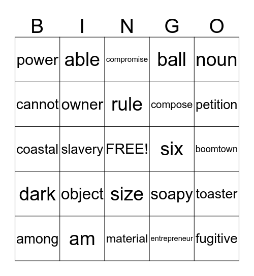 4TH GRADE Bingo Card