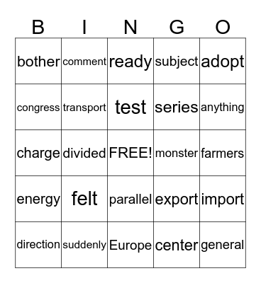 4TH GRADE Bingo Card