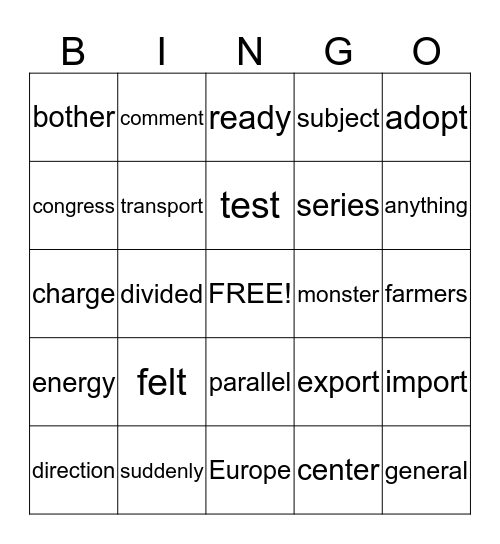 4TH GRADE Bingo Card
