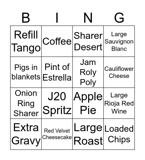 upsell bingo Card