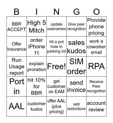 BERSCH BINGO  Bingo Card