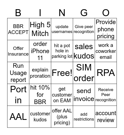 BERSCH BINGO  Bingo Card