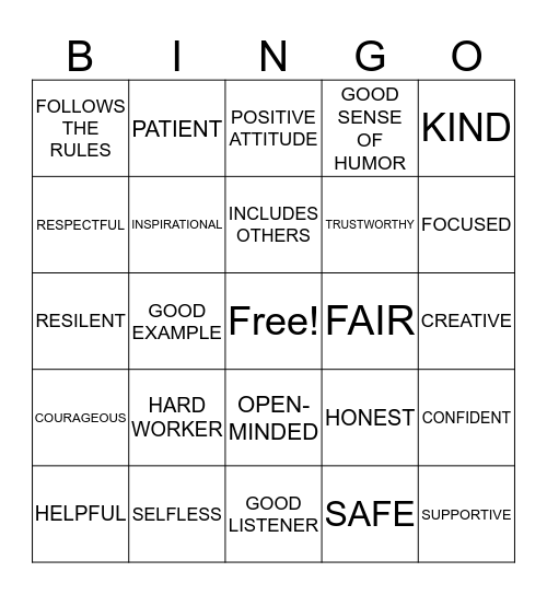 Leadership Bingo Card