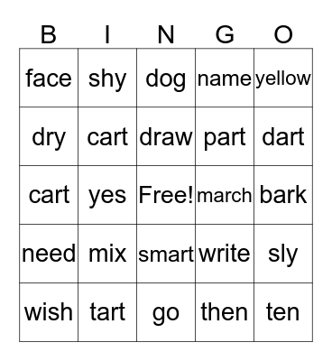 MRS. LOVE'S RISE BINGO Card