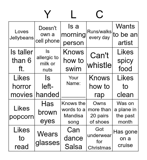 Get-to-Know-You Bingo Card