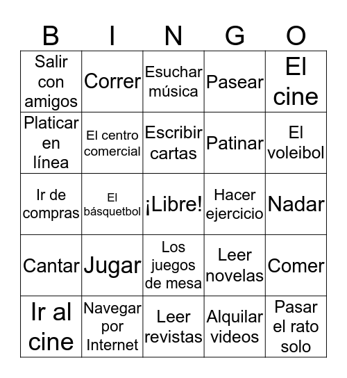 Chapter 3 --- Vocabulary 1 Bingo Card