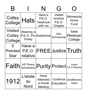 CHAPTER T Bingo Card