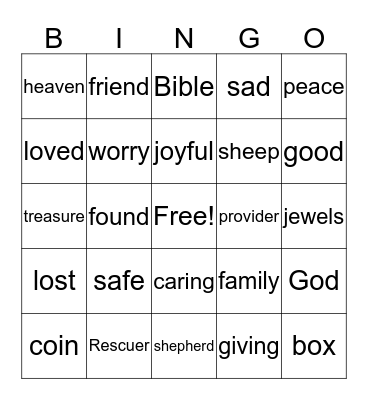 Treasured Bingo Card
