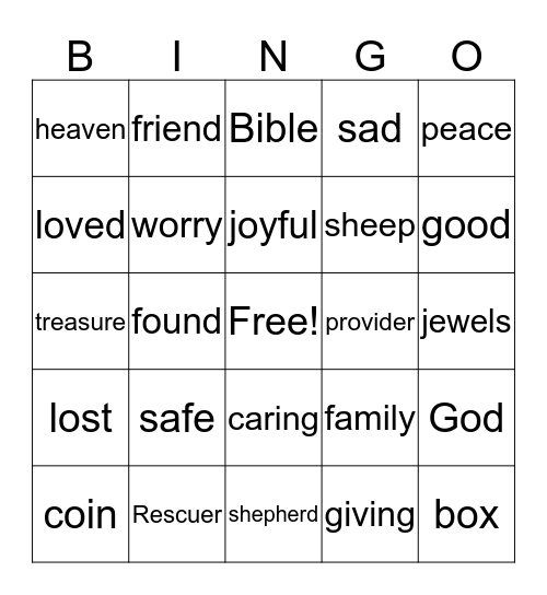 Treasured Bingo Card