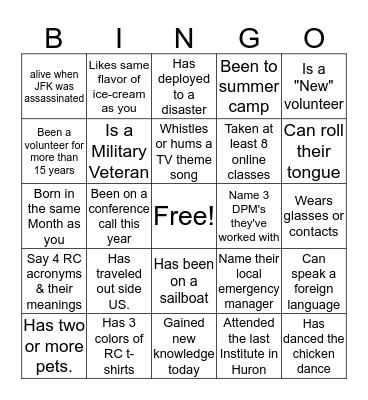 Find Someone Who ... Bingo Card