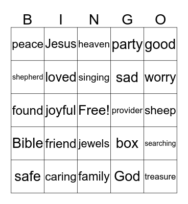 Treasured Bingo Card