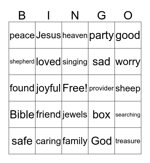 Treasured Bingo Card