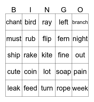 Q4 Phonics/Decoding Bingo Card